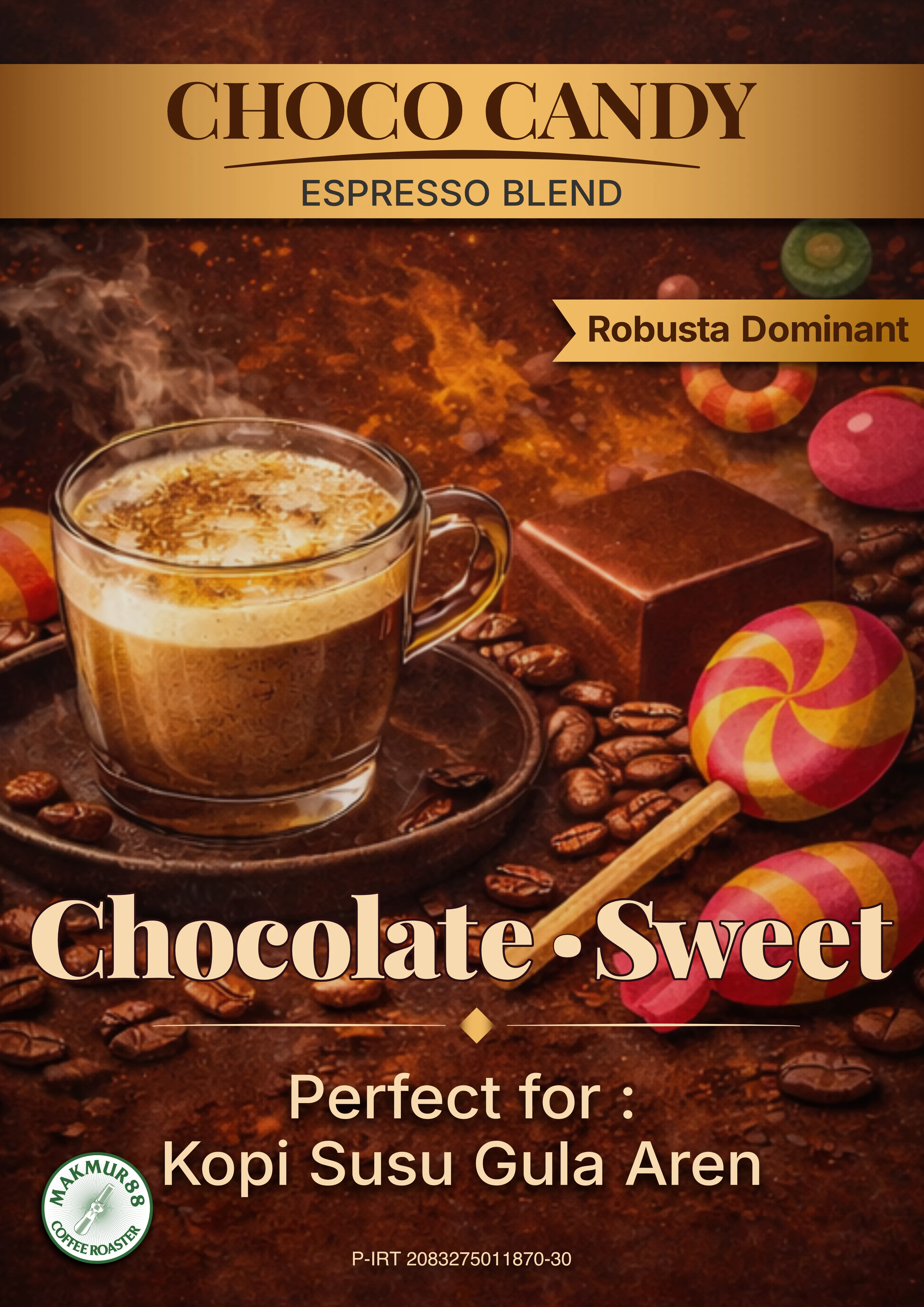 Kemasan kopi specialty Choco Candy 88 dari Sumatra
